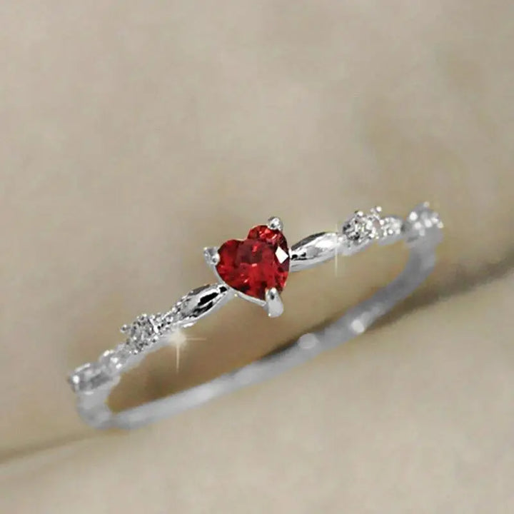 Hart Ring met Gouden Robijn