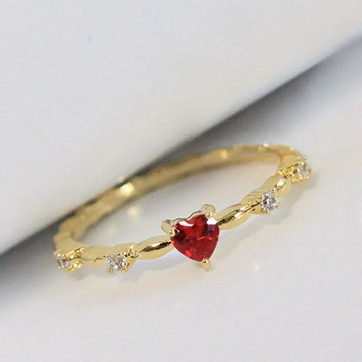 Hart Ring met Gouden Robijn