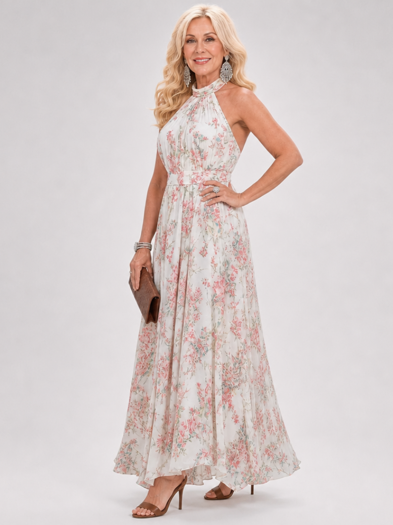 Guinevere | Bloemenprint Vloeiende Midi-jurk