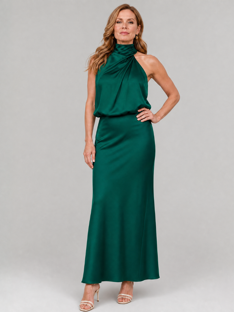 Nopal | Mouwloze Draped Neck Midi Jurk