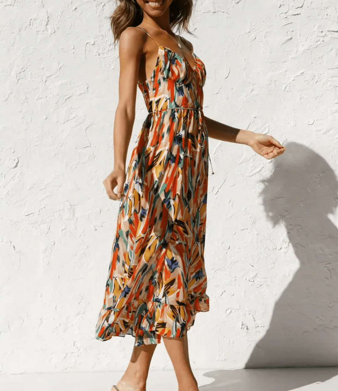 La Scintilla | Midi Jurk in Stralende Kleur