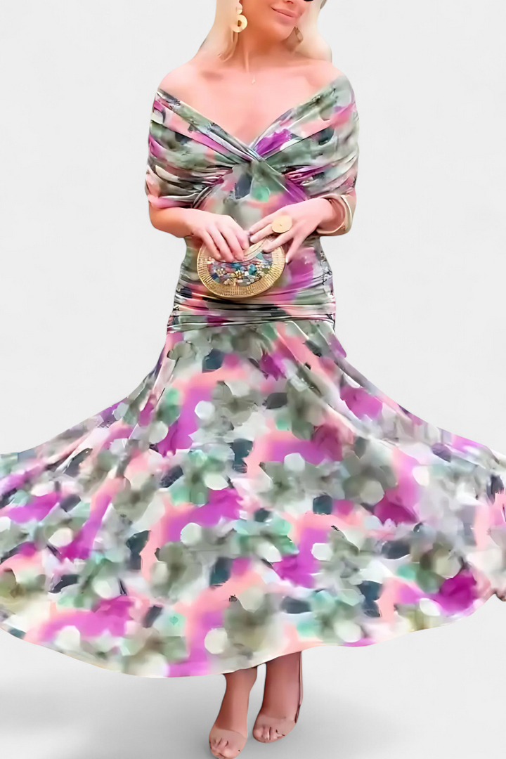 Florendra™ | Lange Bloemenjurk Met V-Hals