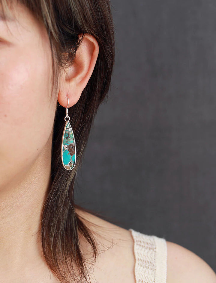 Chique Turquoise Jaspis Druppel Oorbellen