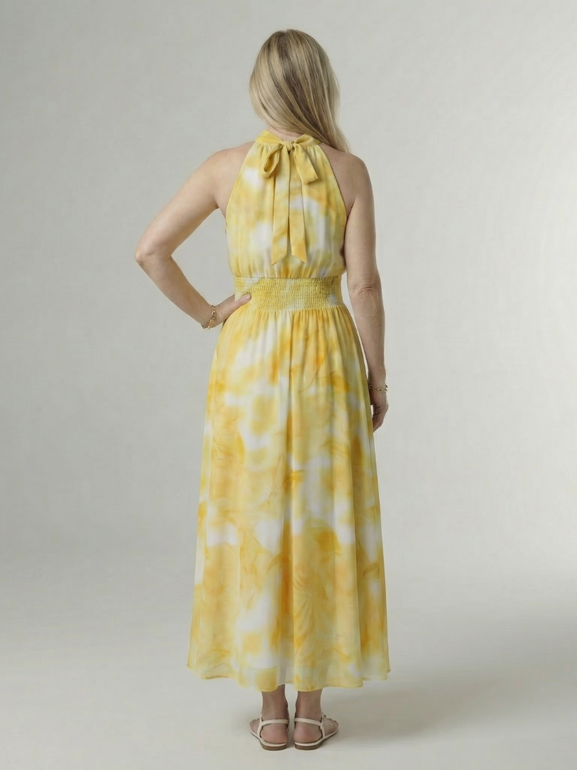 Sylin | Geverfde Halter Midi Jurk