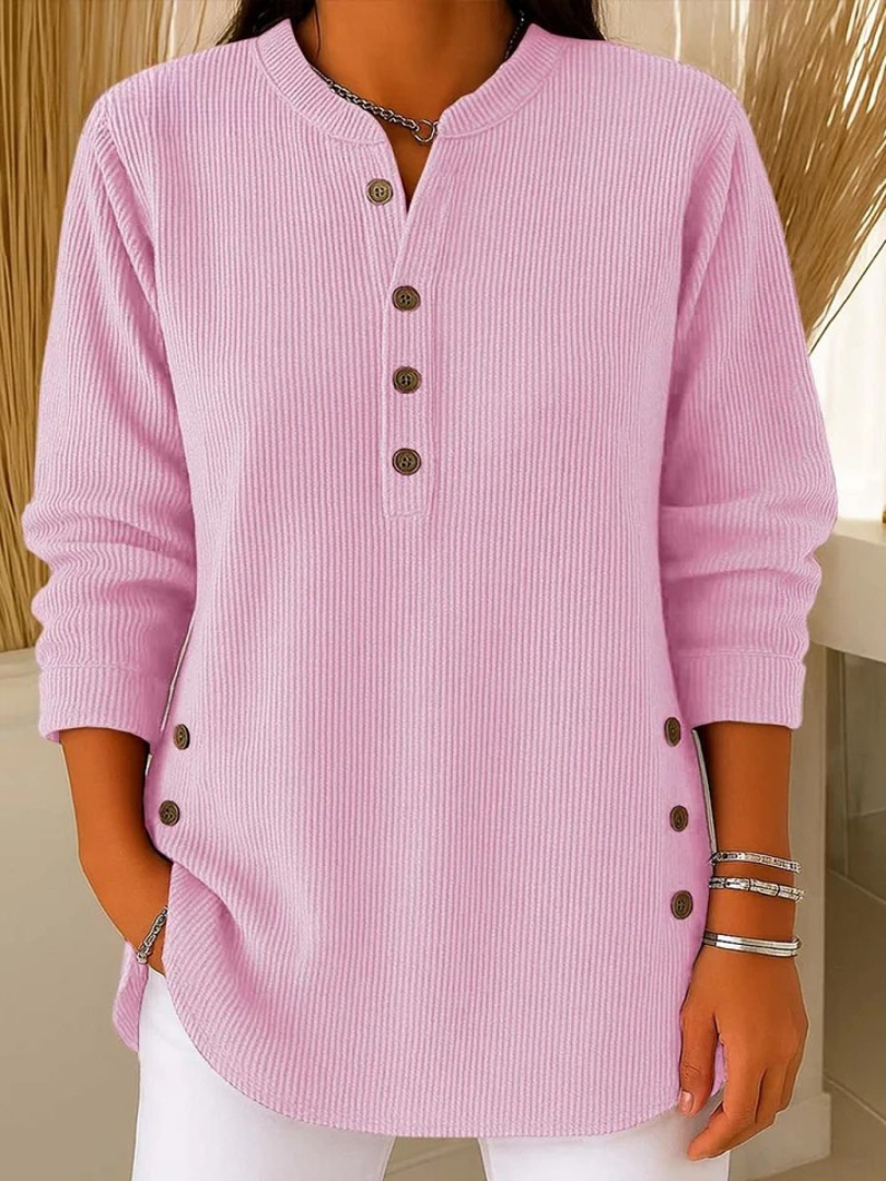 Francisca | Henley Tuniek met Knopen