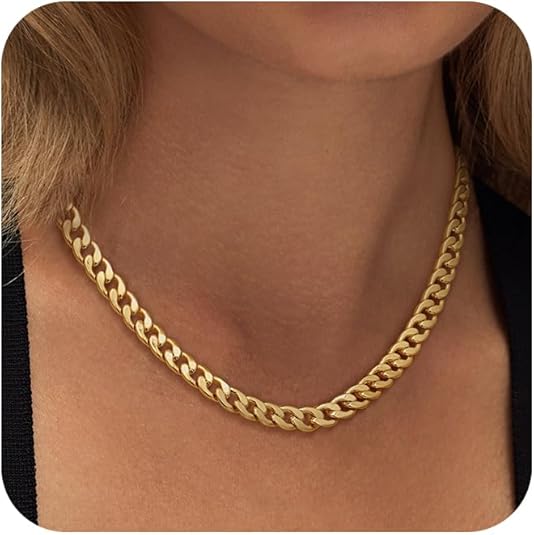 Verfijnde en massieve gouden ketting met Cubaanse schakels