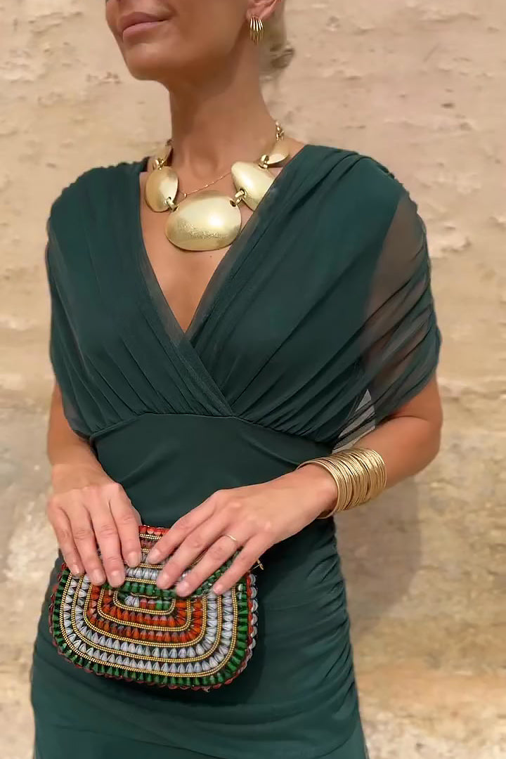 Louise™ Lange Ceremonie Jurk Elegante met V-Hals