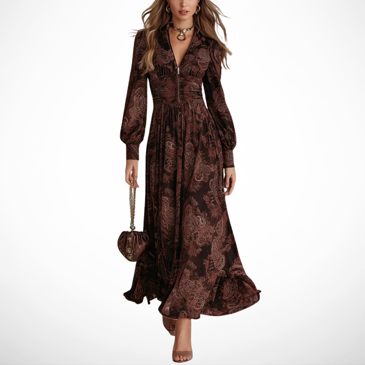 La Scintilla | LANGE JURK MET ELEGANTE VINTAGE PRINT