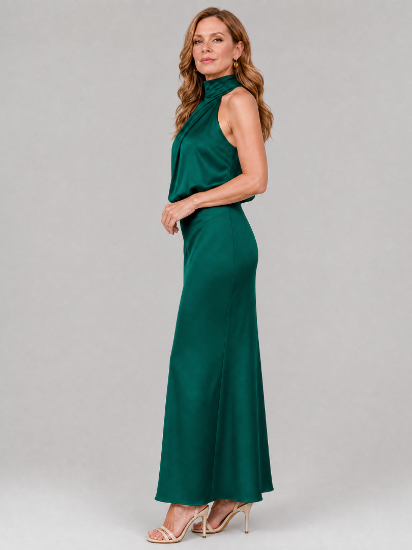 Nopal | Mouwloze Draped Neck Midi Jurk