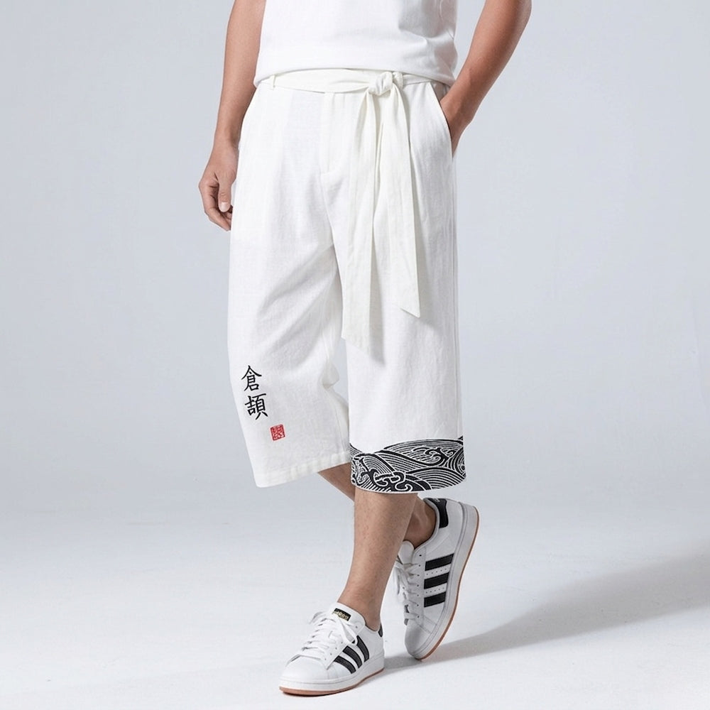 Taro - Japanse comfortabele cropped broek
