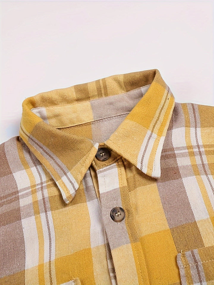 Elena | Geruite overshirt met knopen