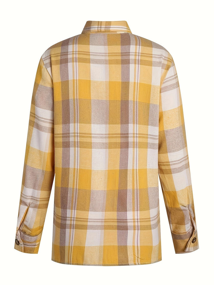 Elena | Geruite overshirt met knopen