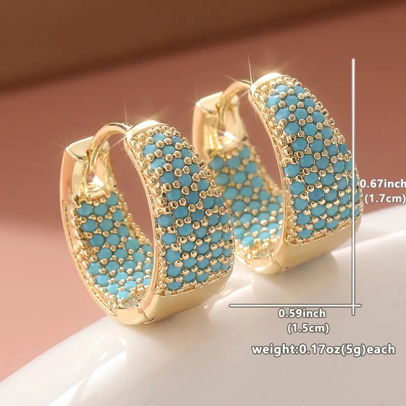 Lucia - Set van armband en oorbellen van turquoise parels in bohemian stijl