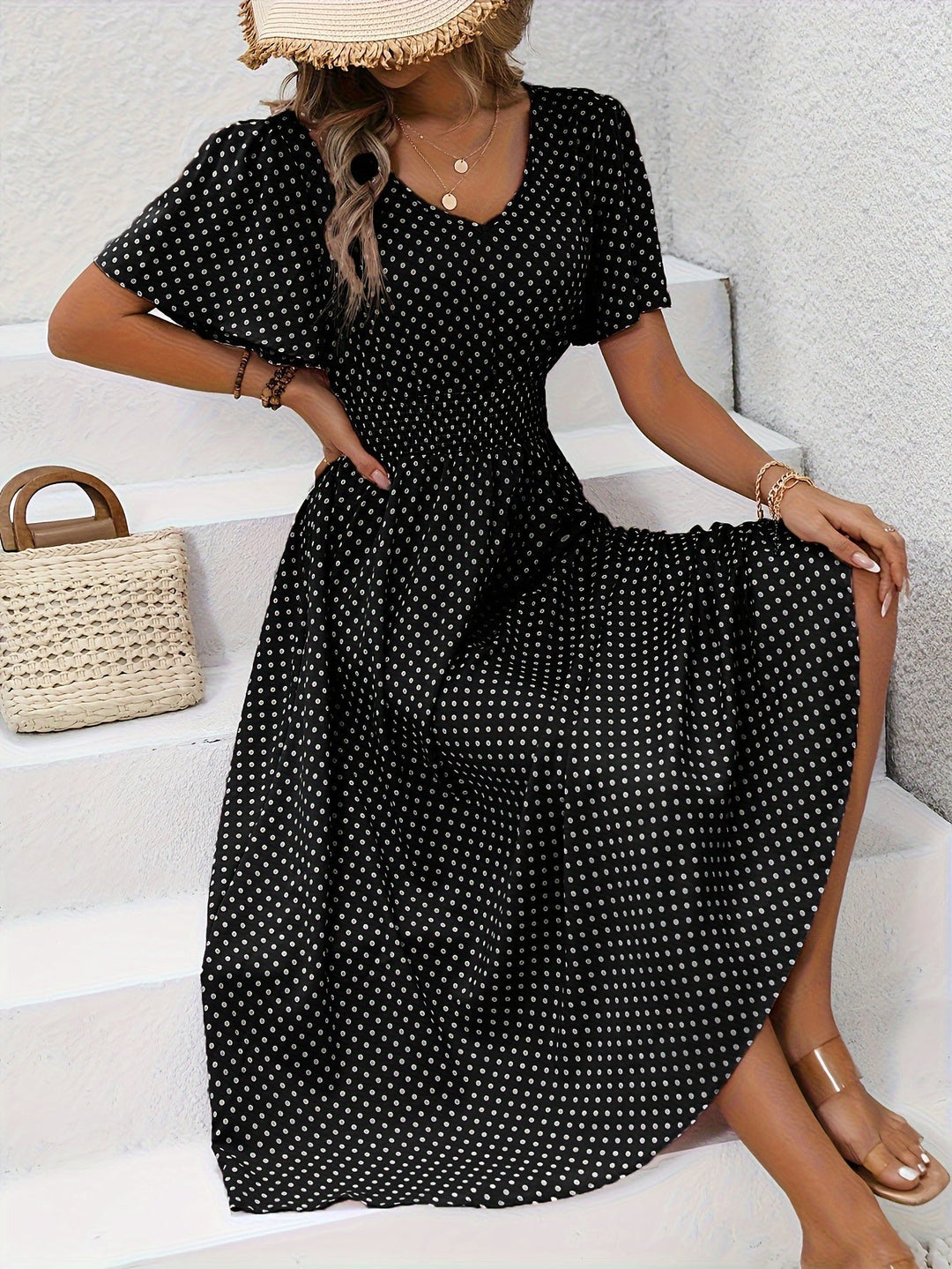 La Scintilla | Elegante Pois Jurk Élisa