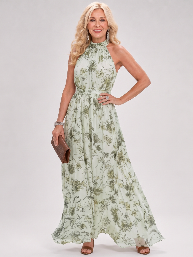 Guinevere | Bloemenprint Vloeiende Midi-jurk