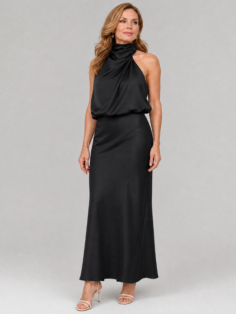 Nopal | Mouwloze Draped Neck Midi Jurk