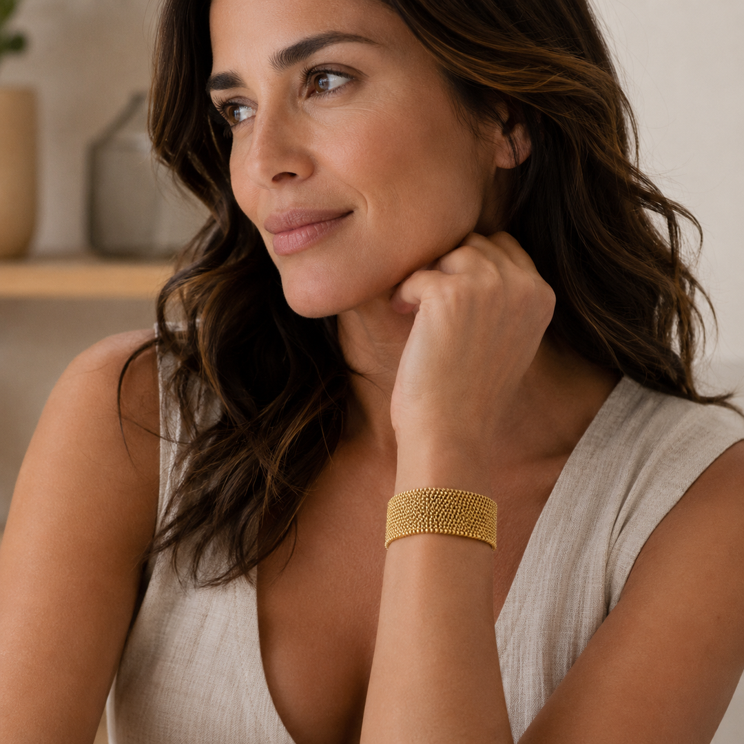 Vintage gouden mesh armband