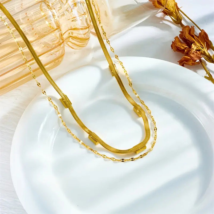 Sorella Gem Dubbele Laag Retro Gouden Ketting