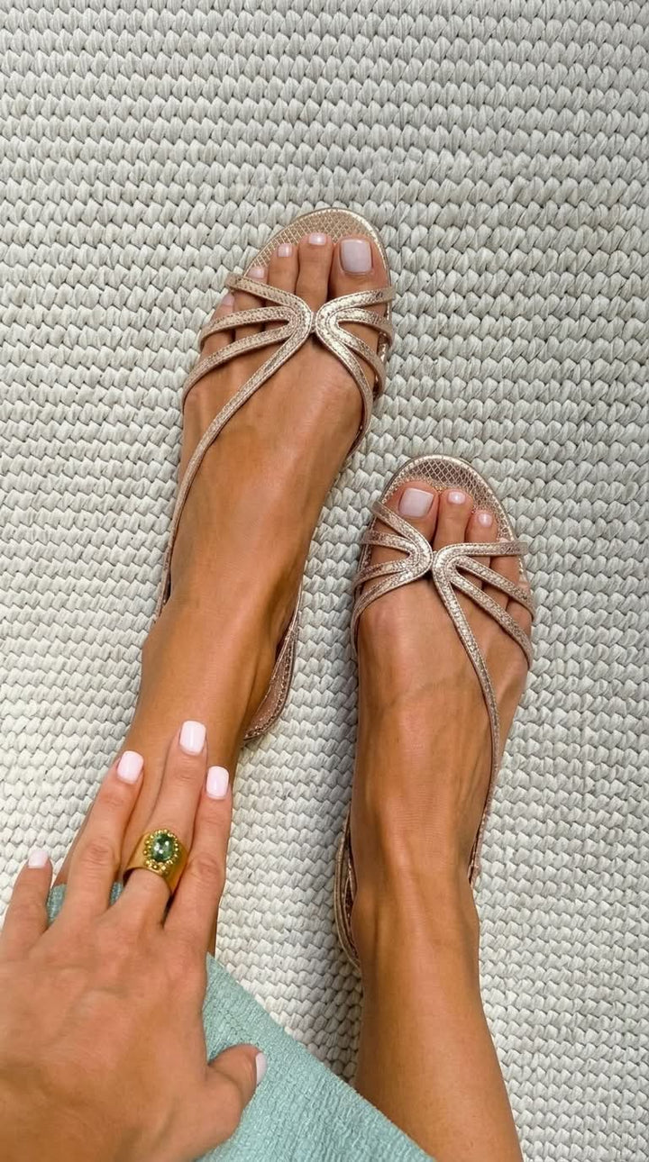 Ginevra | Elegante Gouden Sandalen voor de Zomer