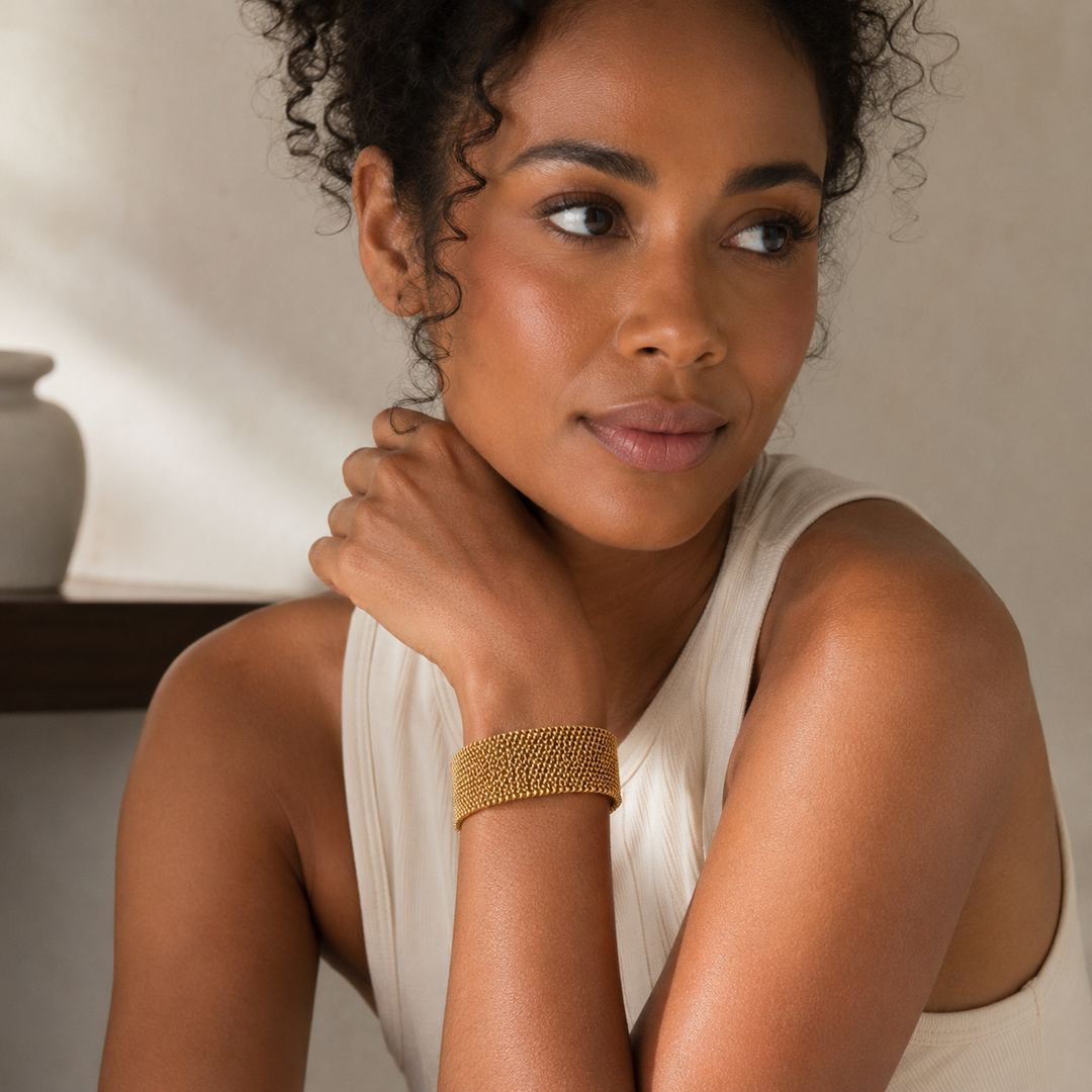 Vintage gouden mesh armband