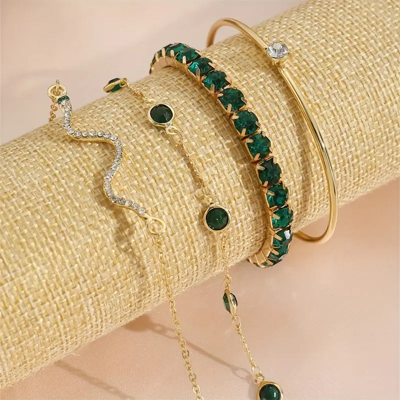 Groene Edelsteen Armbandenset