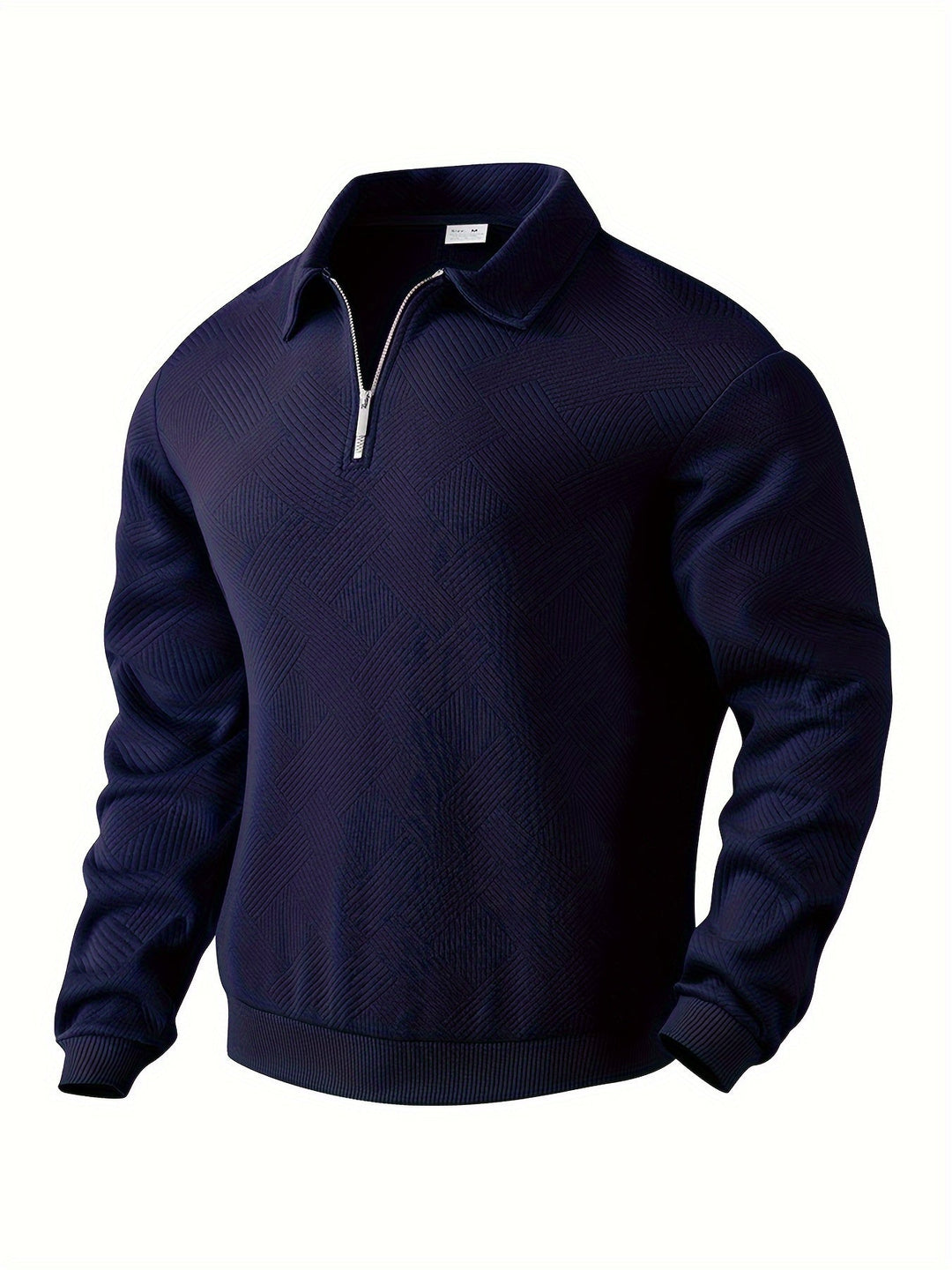 James™ - Vintage Geometrisch Ontwerp Sweater Met Rits