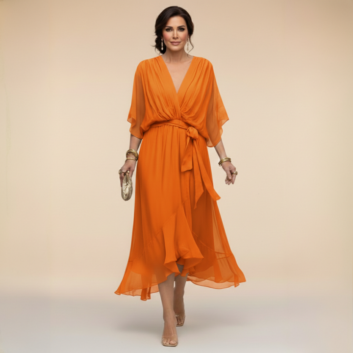 MARTA™ | Lichtgewicht, transparante jurk met V-hals