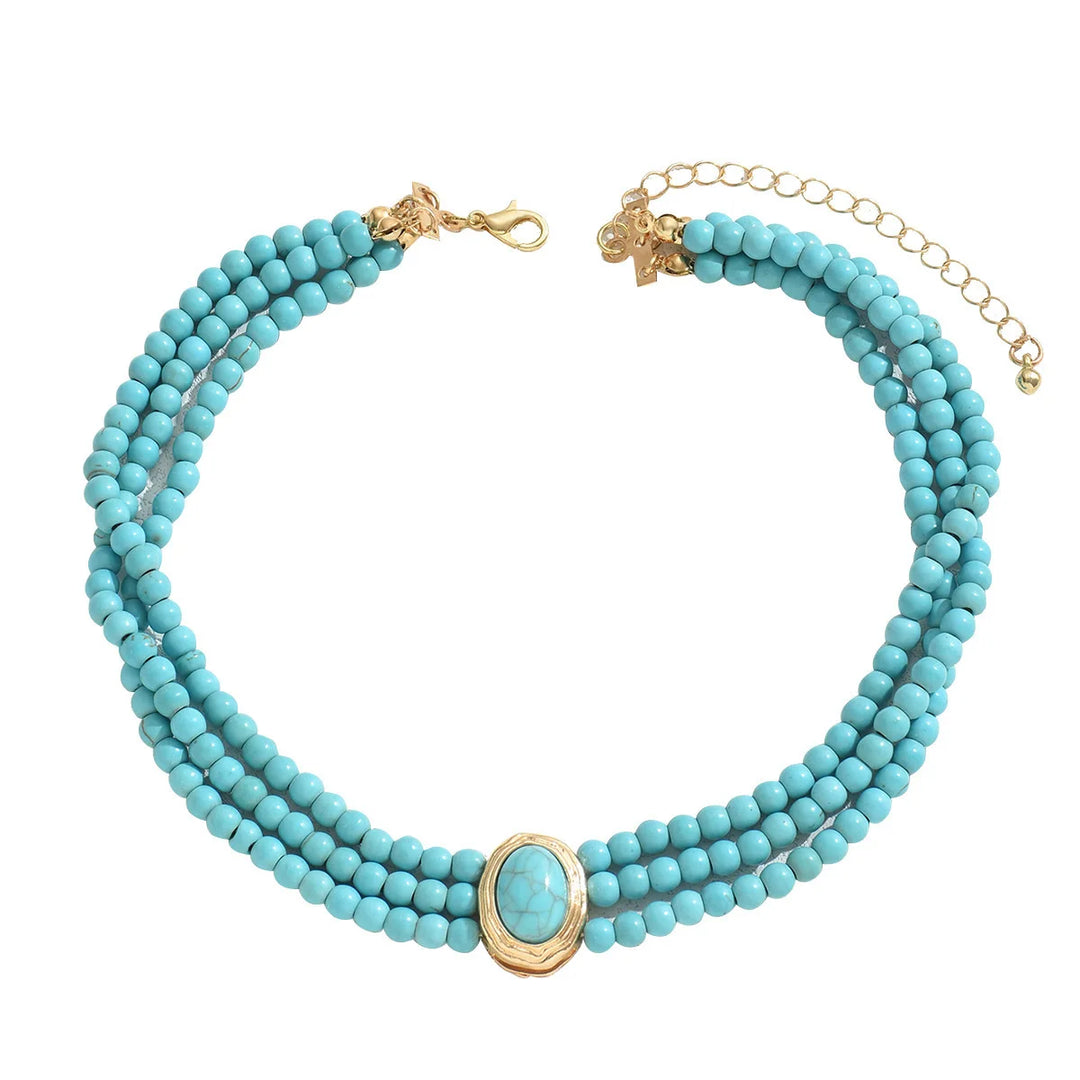 Elegante Vintage Turquoise Kralen Ketting