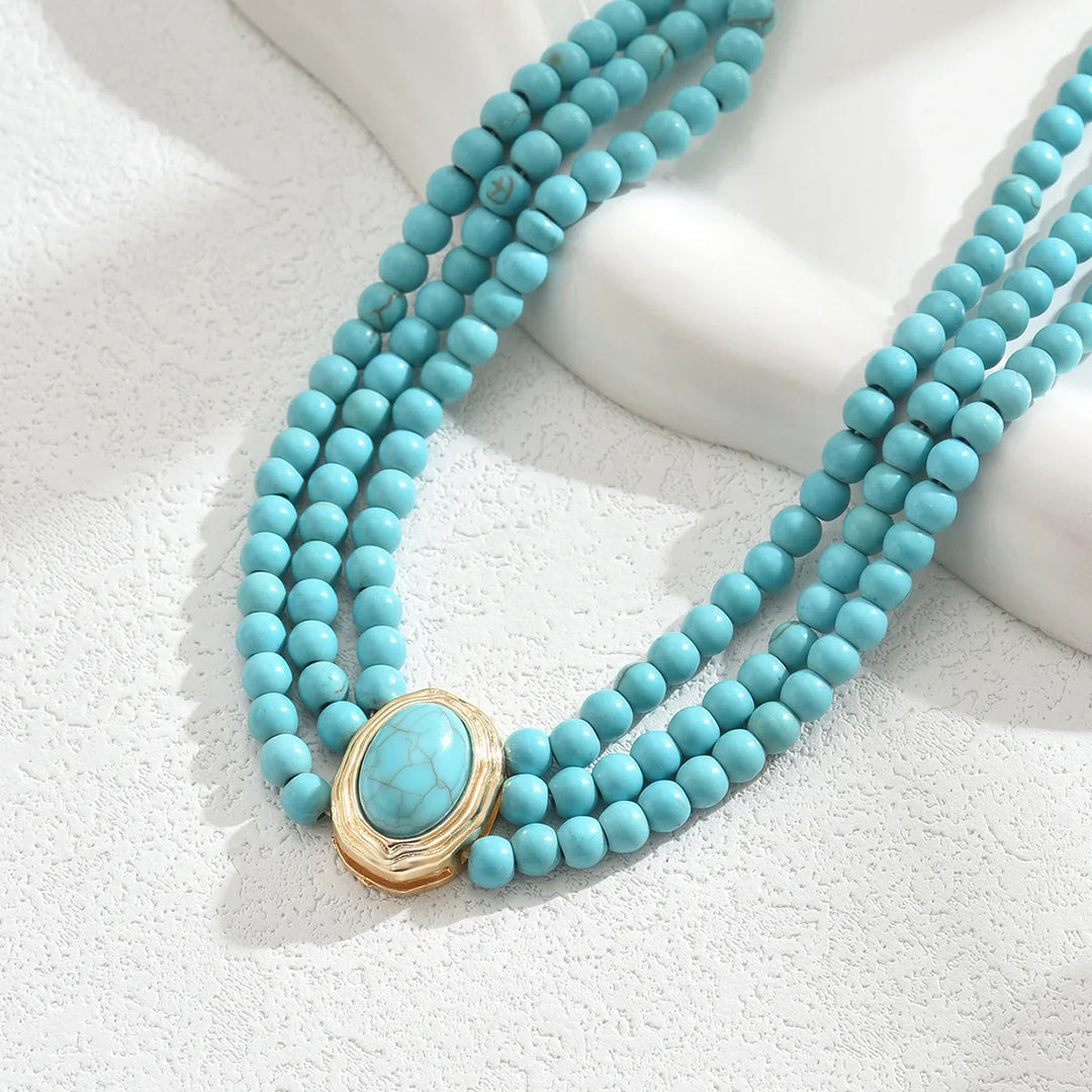 Elegante Vintage Turquoise Kralen Ketting