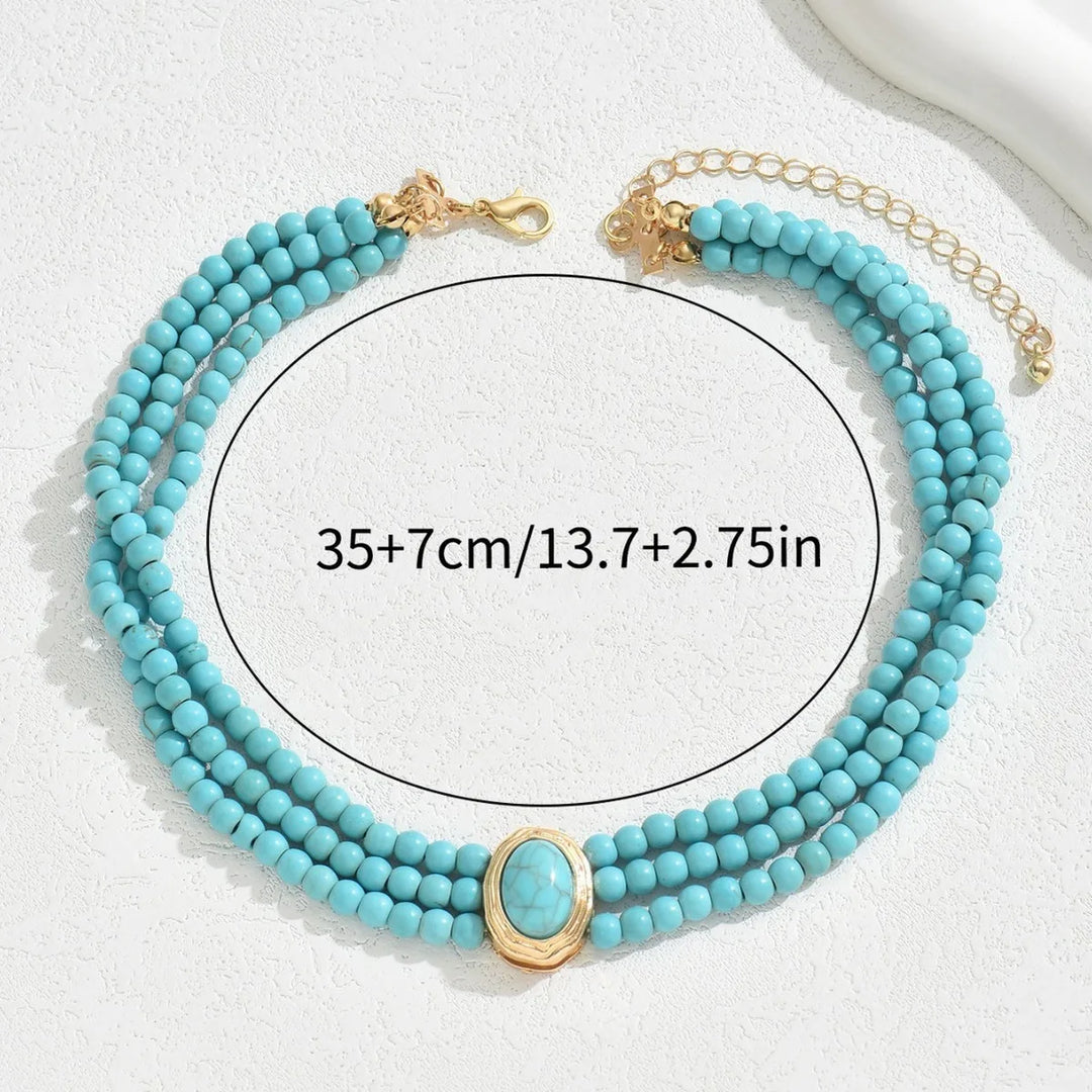Elegante Vintage Turquoise Kralen Ketting