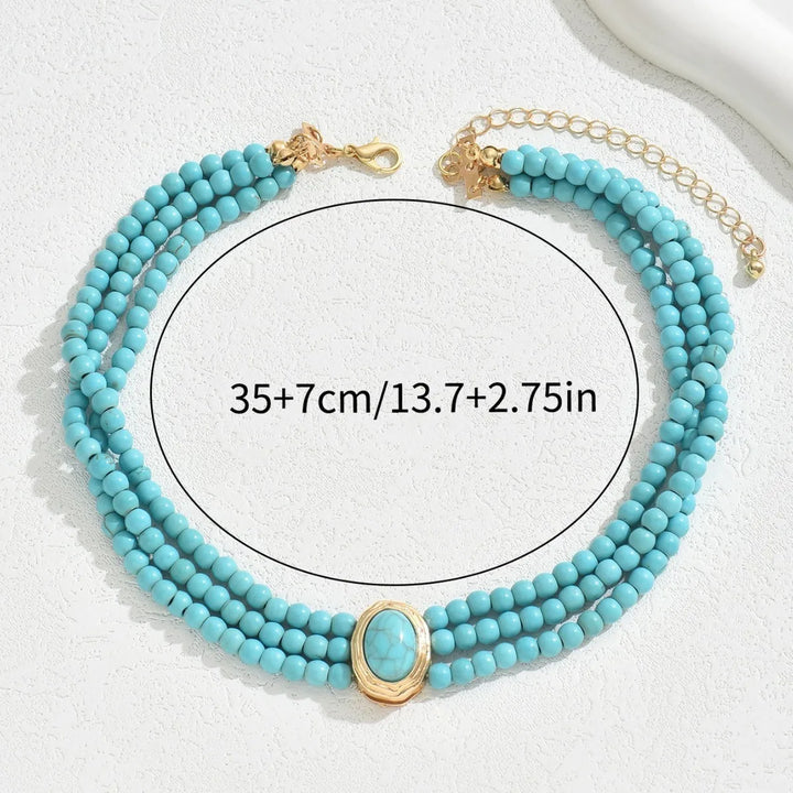 Elegante Vintage Turquoise Kralen Ketting