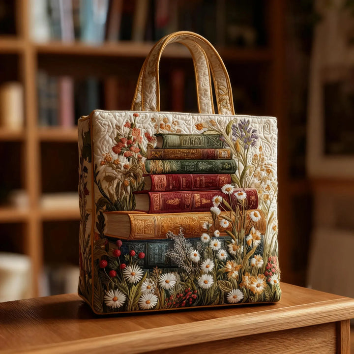 Handgemaakte gestikte tas - Bloemenmotief