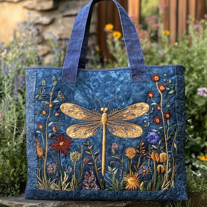 Gequilt Tote Bag - Gouden Libelle