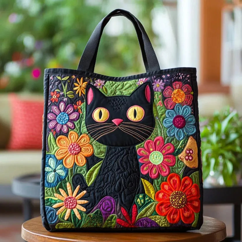 Gequilte tas - Betoverde Zwarte Kat