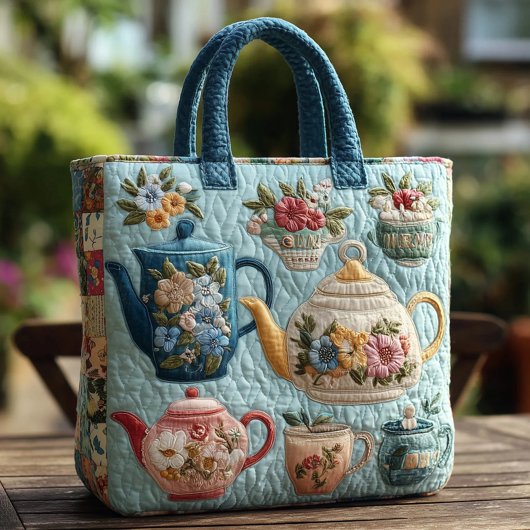 Gequilte tas - Bloemenmotief