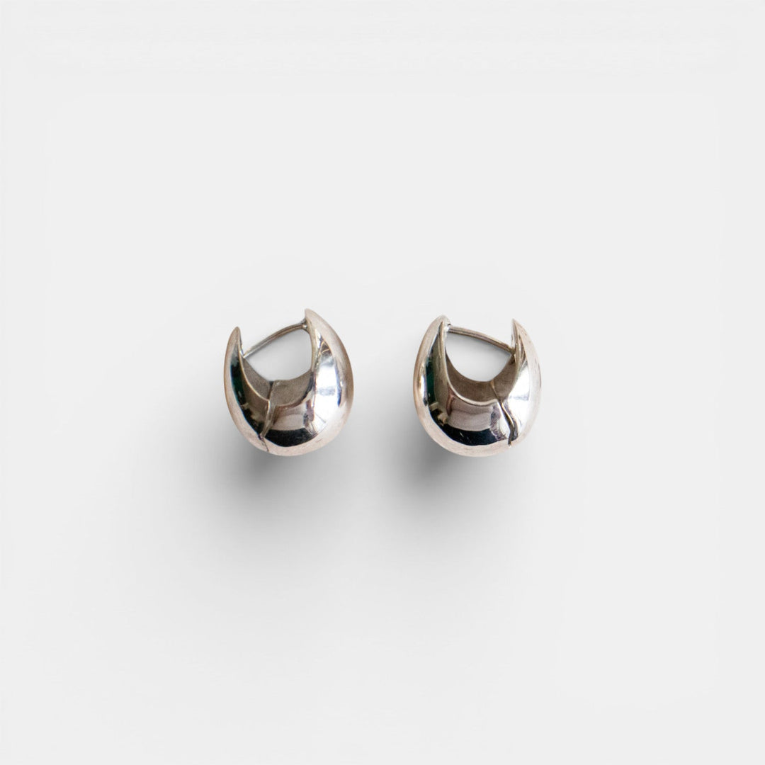 Chunky Creolen van 925 Sterling Zilver - Oorbellen Druppel Zilver