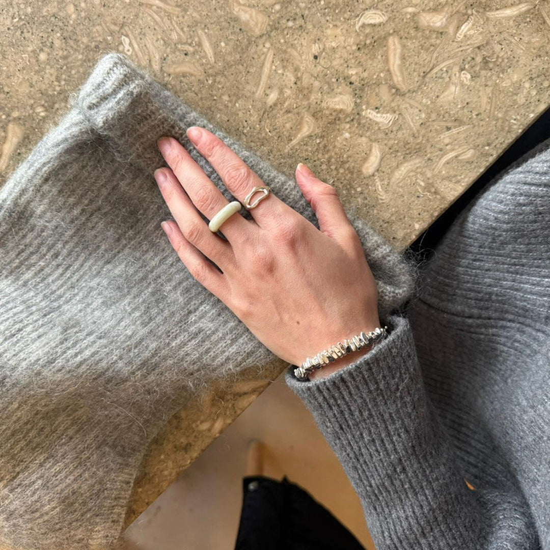 Organische Ring van 925 Sterling Zilver – handgemaakt