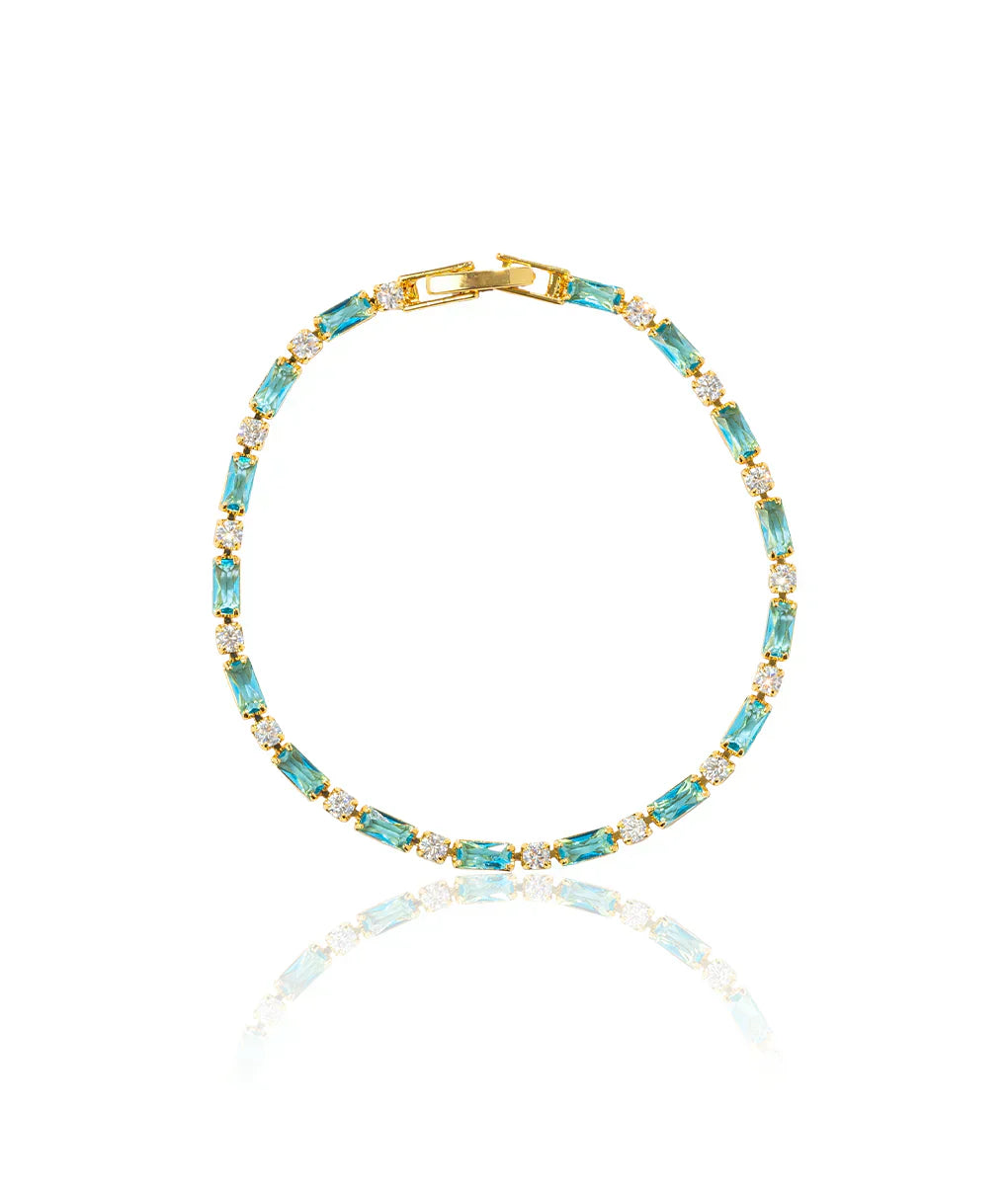Elegante armband van natuurlijk turquoise en goud