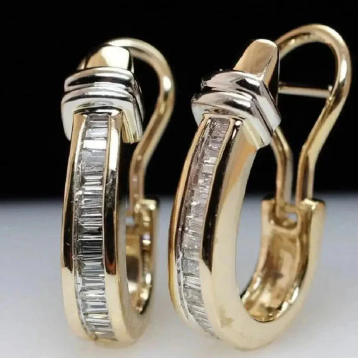 Vintage gouden en diamanten oorbellen