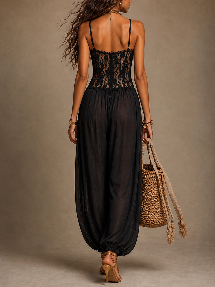Laia | Mono halter met luchtige kant