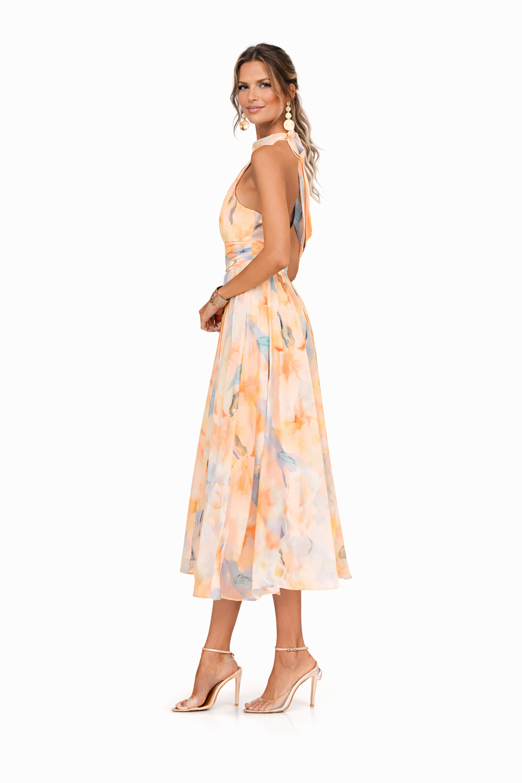 Esther™ | Halterjurk met Aquarelprint