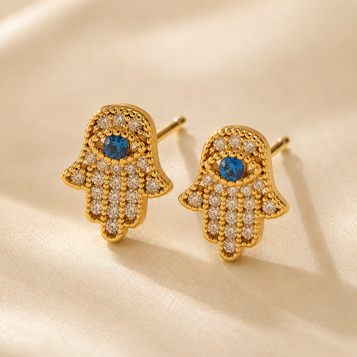 Hamsa Hand Oorknopjes | Symbolische Oorbellen