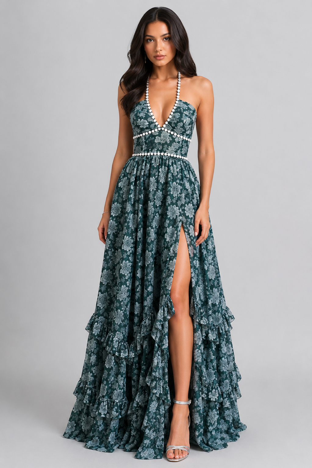 VALESKA | Chic Maxikleed in Vintage Bloemenstijl