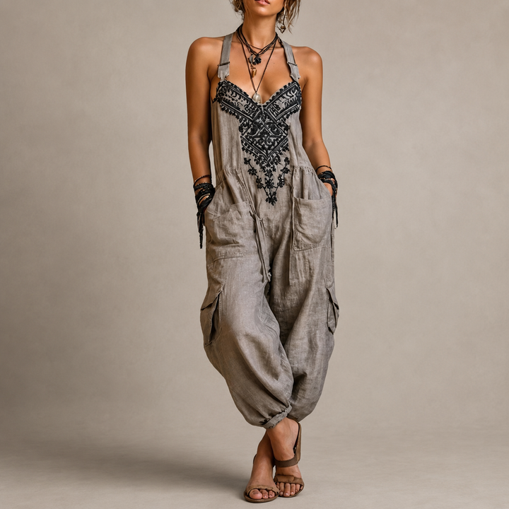 Astrid – Geborduurde bohemian jumpsuit