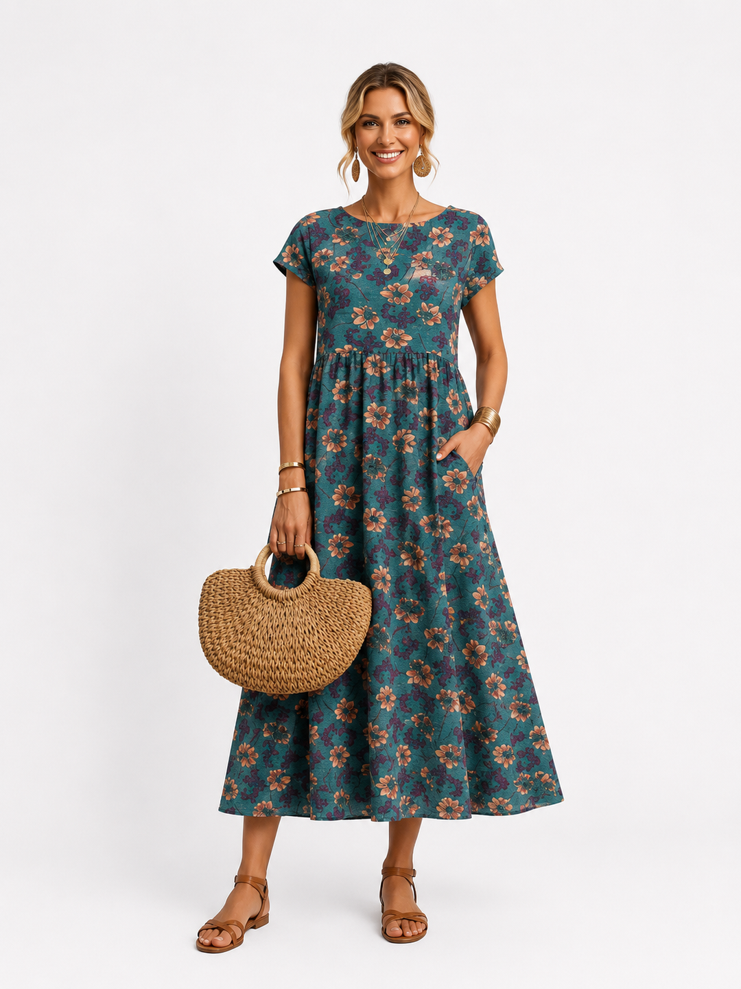 Florene | Korte Mouwen Zomerjurk