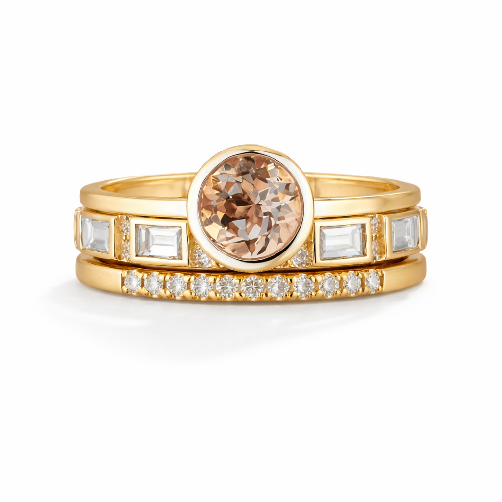 Gouden kristallen ring