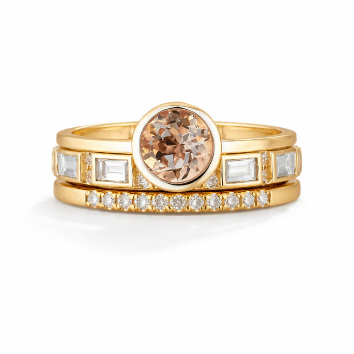 Gouden kristallen ring