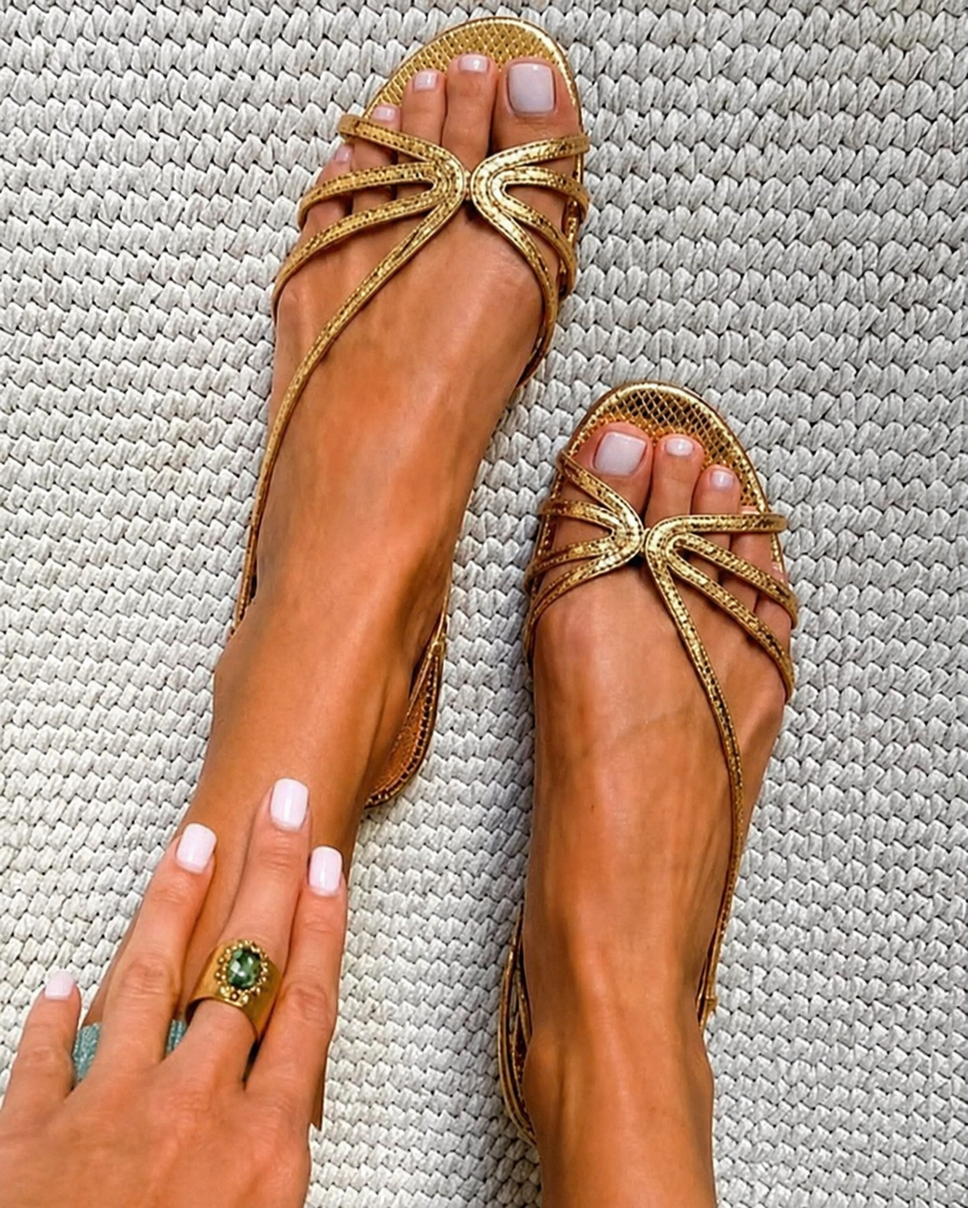 Ginevra | Elegante Gouden Sandalen voor de Zomer