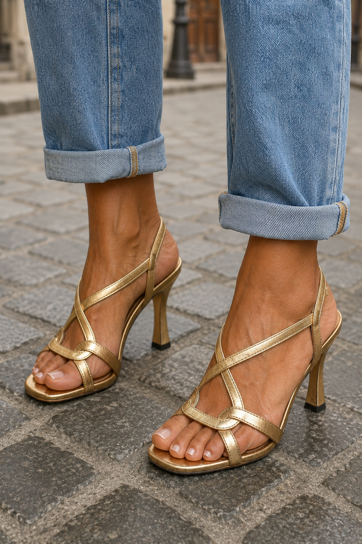 Cassie | Sandalen met Hak Golden Summer Charm