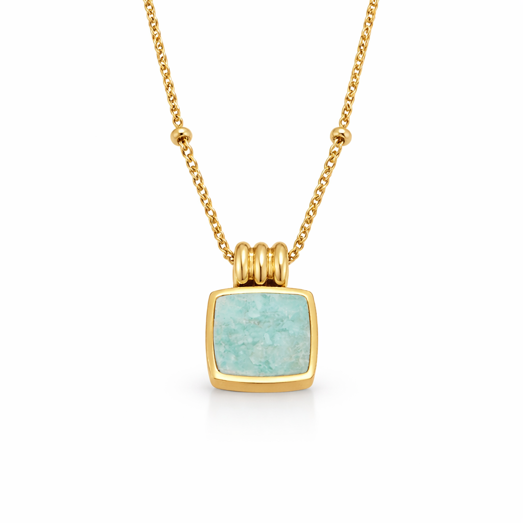 Collier Lucia met groene hanger